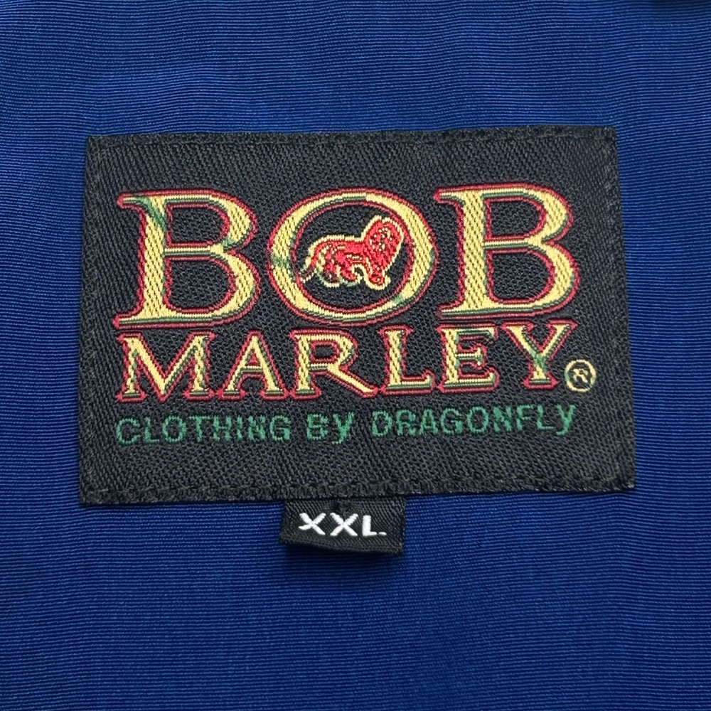 Bob Marley Vintage Dragonfly Shirt XXL Blue Rasta Reggae All Over Big Print VTG - Picture 12 of 13